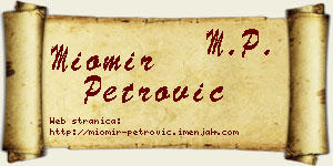 Miomir Petrović vizit kartica
